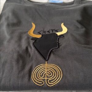 Casual T-Shirt with Gold Embroidery